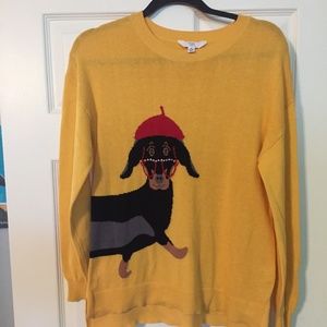 Women's Dachshund Sweater Size M Time & Tru